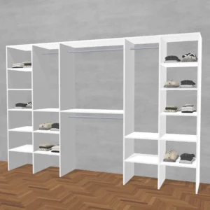 Garderobe løsning TotalBredde 300 cm (U. Skydedøre) i hvid farve