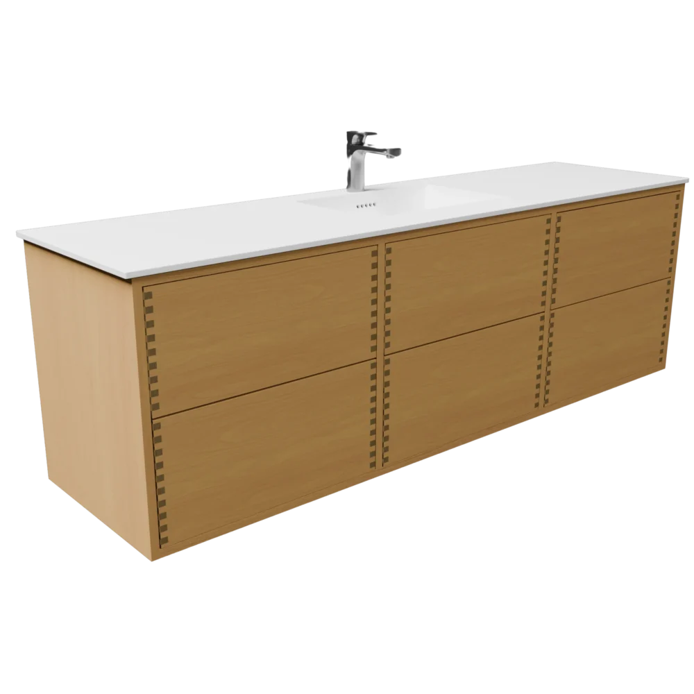 180 cm badmøbel | Naturolieret u. bordplade | Push