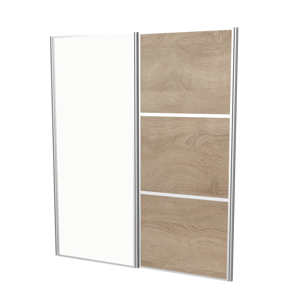 2 skydelåger på mål med spejl 1200-2000 mm