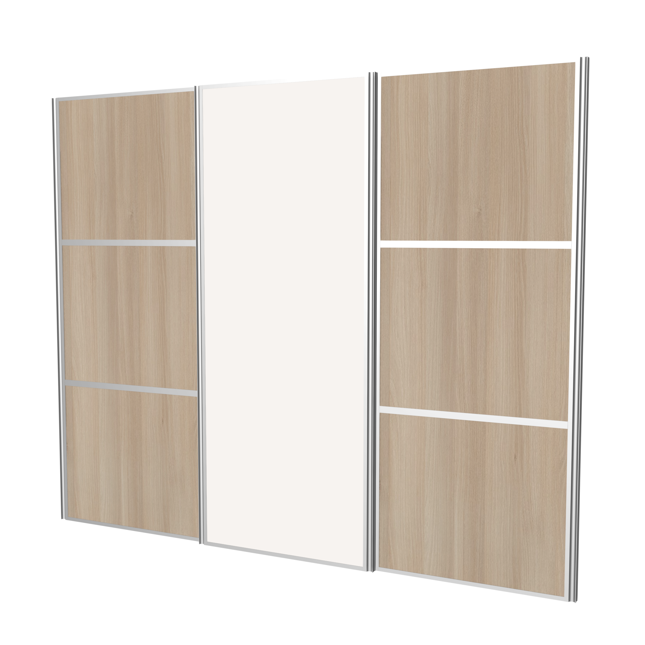 3 skydelåger på mål med spejl 1800-3000 mm