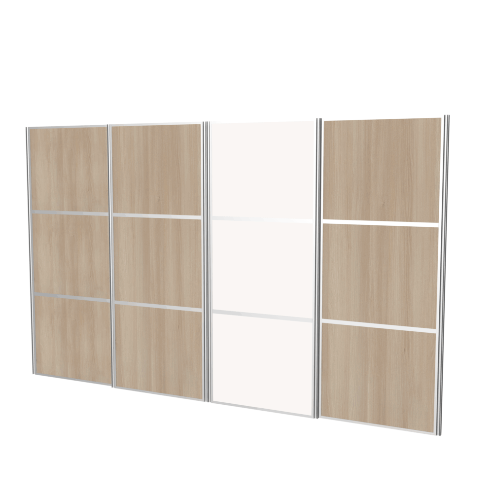 4 skydelåger på mål med 1 delt spejl 2400-4000 mm