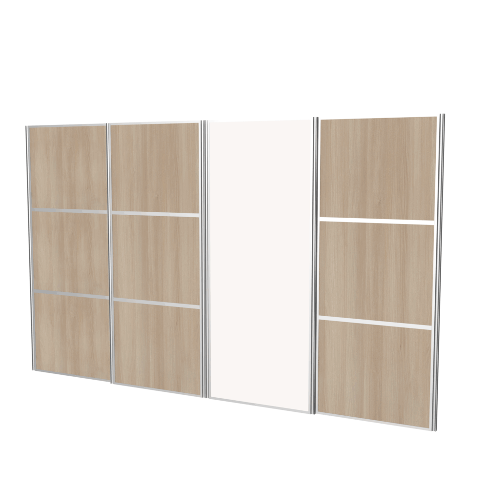 4 skydelåger på mål med spejl 2400-4000 mm