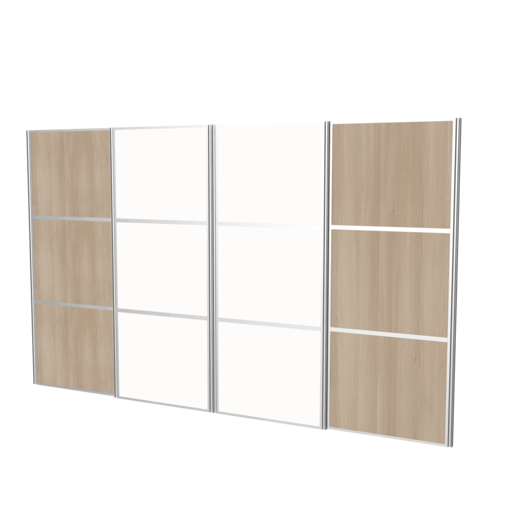 4 skydelåger med 2 delte spejle 4004-5000 mm