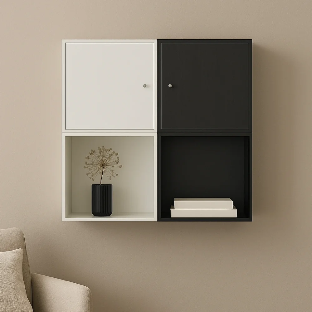 Reolsystem | Hvid og sort eg