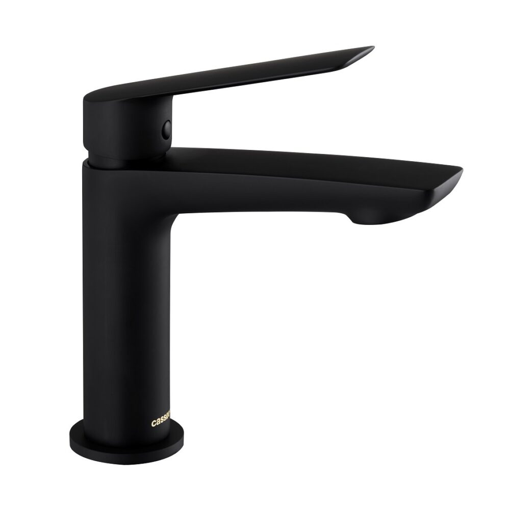 Sleek badarmatur med bundventil - Mat sort