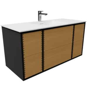 120 cm badmøbel laminat naturolie med bordplade Push