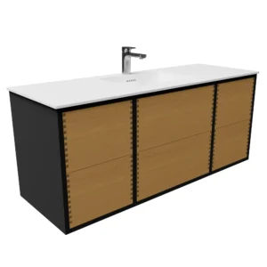 140 cm badmøbel laminat naturolie med bordplade Push