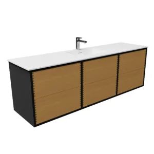 180 cm badmøbel laminat naturolie med bordplade Push