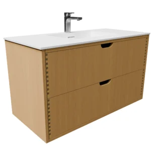 Udskæring C 100 cm naturolieret fingertappet badmøbel m bordplade