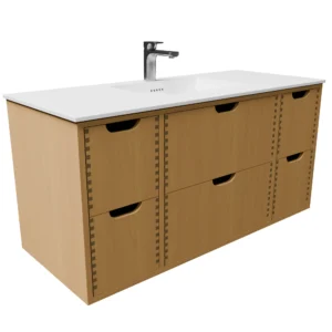 Udskæring C 120 cm naturolieret fingertappet badmøbel m bordplade