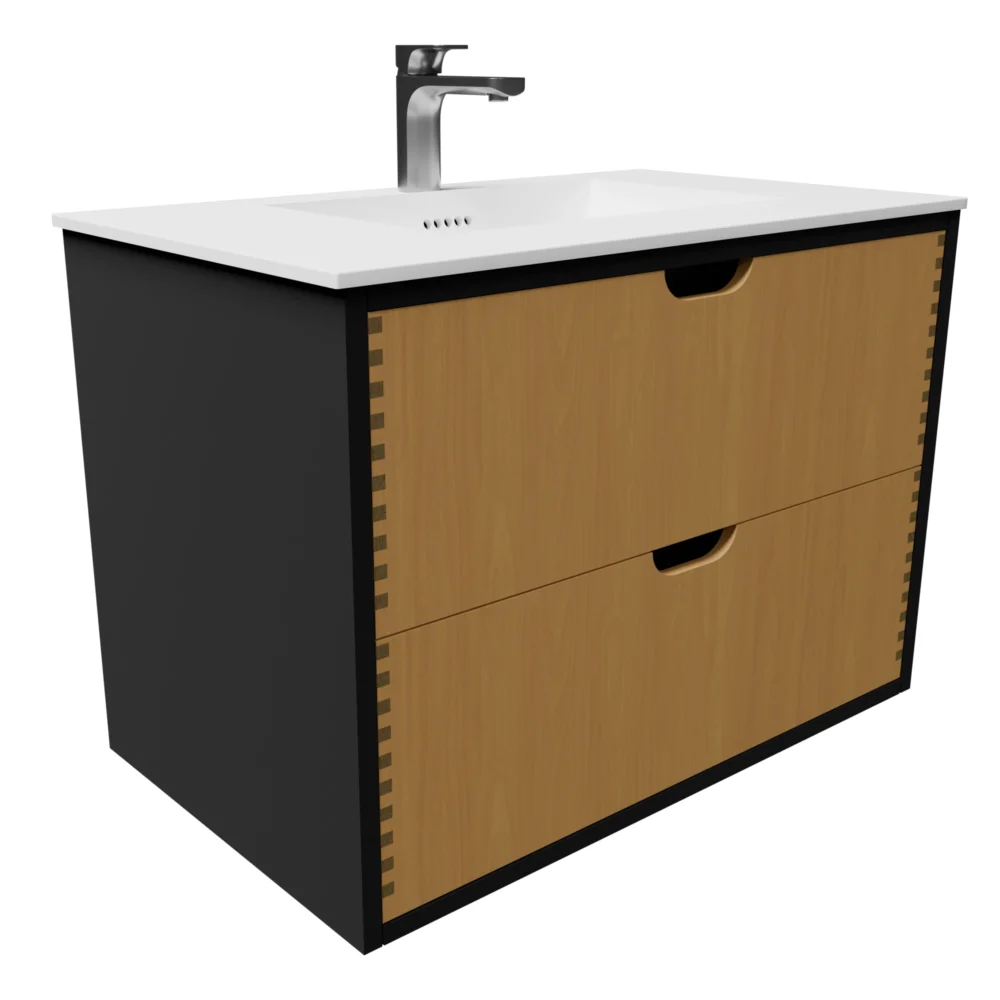 Udskæring C 80 cm naturolieret fingertappet badmøbel m bordplade