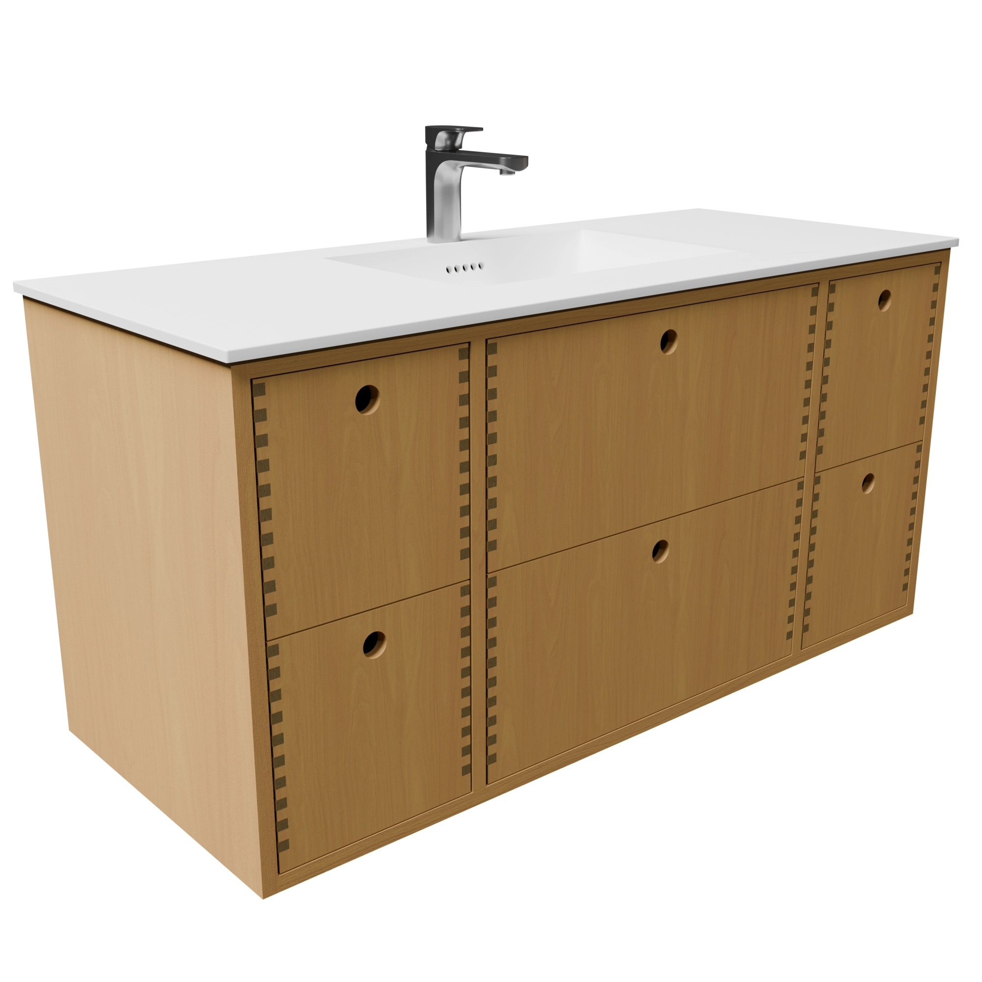 Udskæring K 120 cm naturolieret fingertappet badmøbel m bordplade