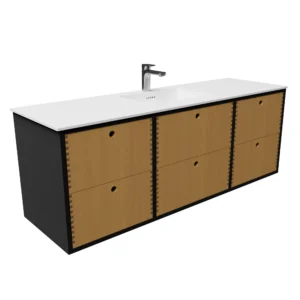 Udskæring K 160 cm naturolieret fingertappet badmøbel m bordplade