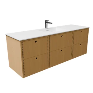 Udskæring K 160 cm naturolieret fingertappet badmøbel m bordplade