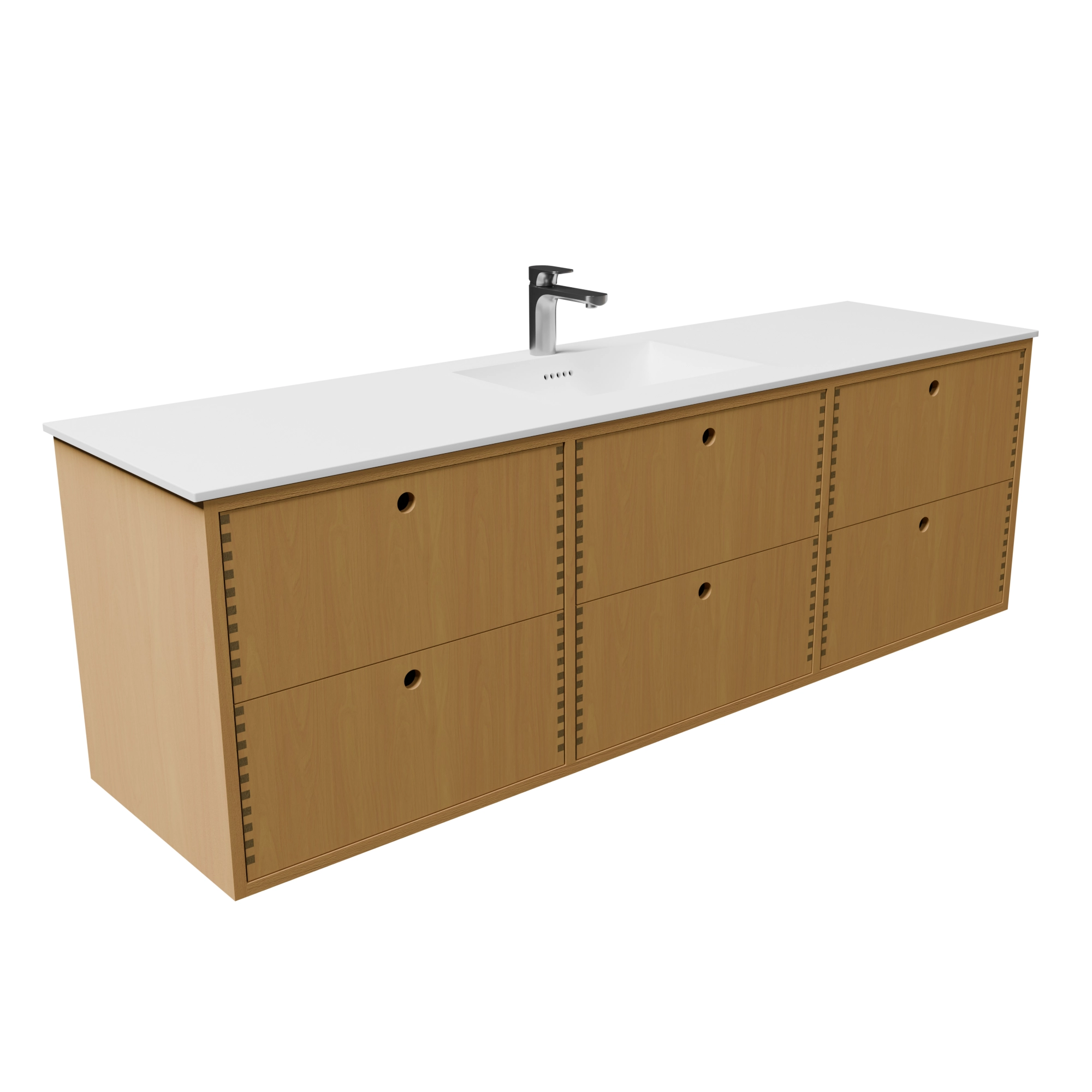 Udskæring K 180 cm naturolieret fingertappet badmøbel m bordplade