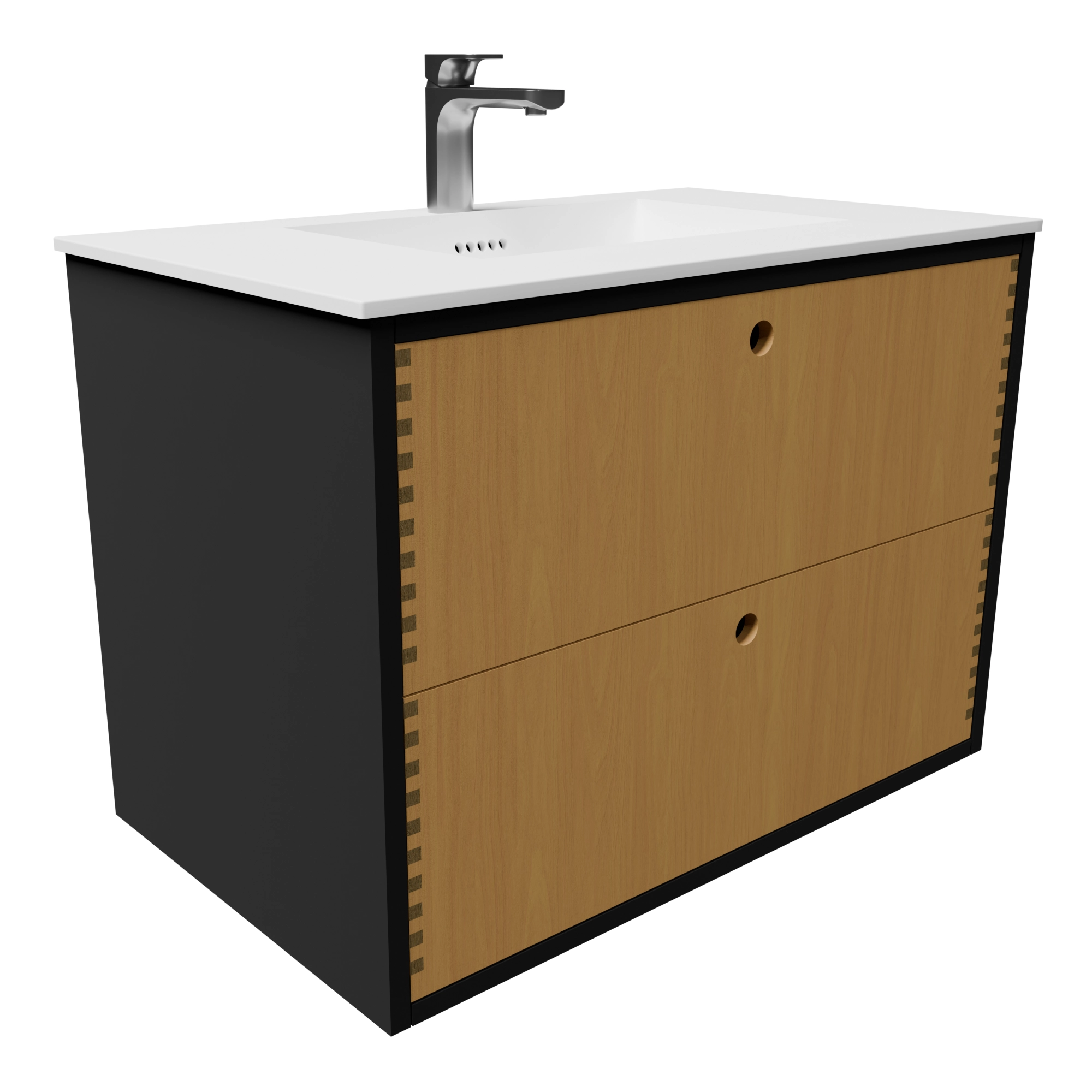 Udskæring K 80 cm naturolieret fingertappet badmøbel m bordplade