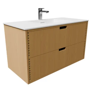 Udskæring L 100 cm naturolieret fingertappet badmøbel m bordplade