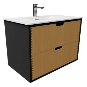 Udskæring L 80 cm naturolieret fingertappet badmøbel m bordplade