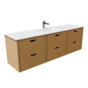 Udskæring O 180 cm naturolieret fingertappet badmøbel m bordplade