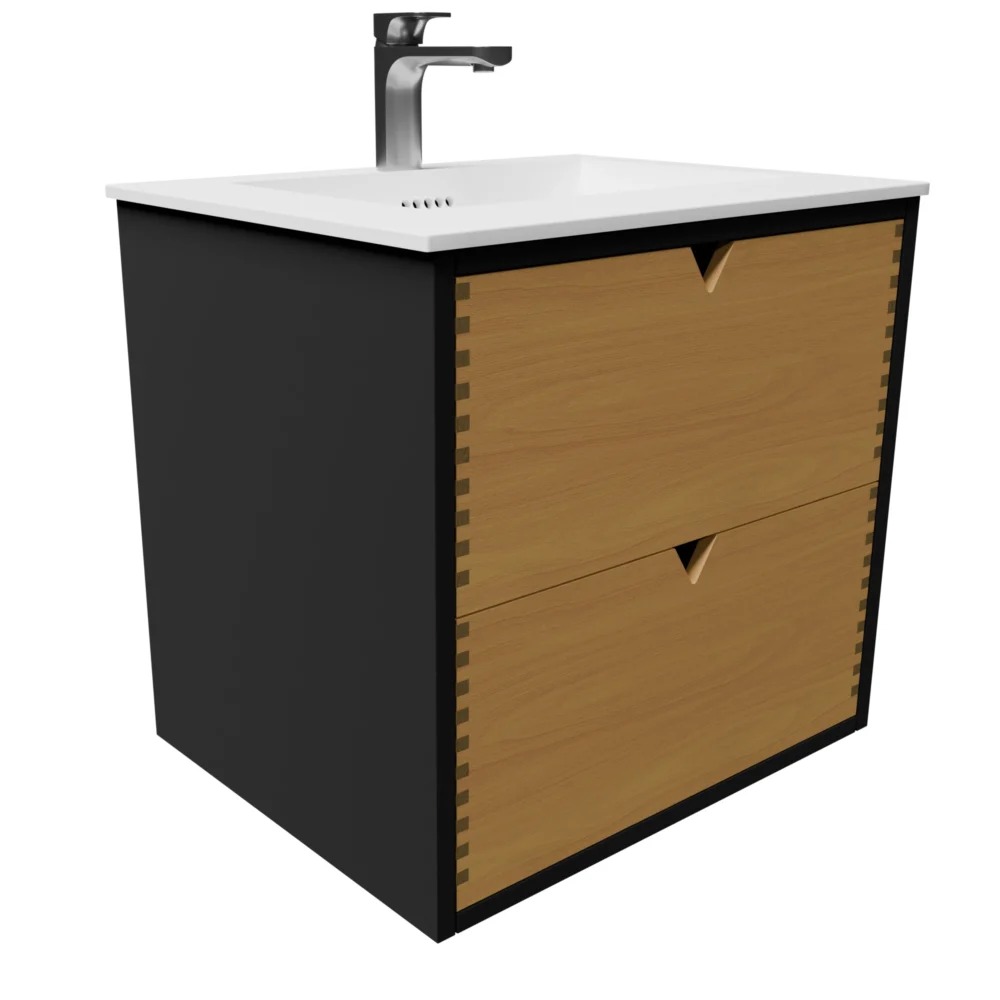 Badmøbler med sort laminat korpus